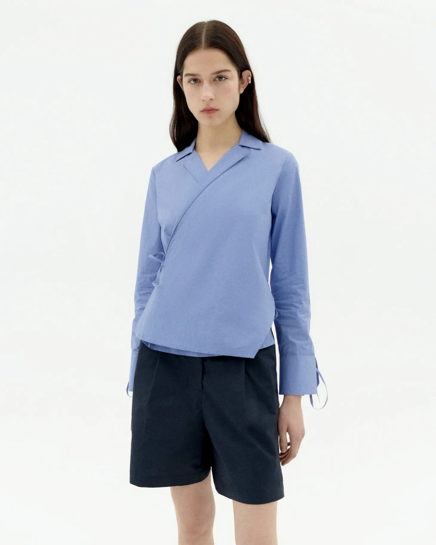 Blouse bleue croisé Lenie