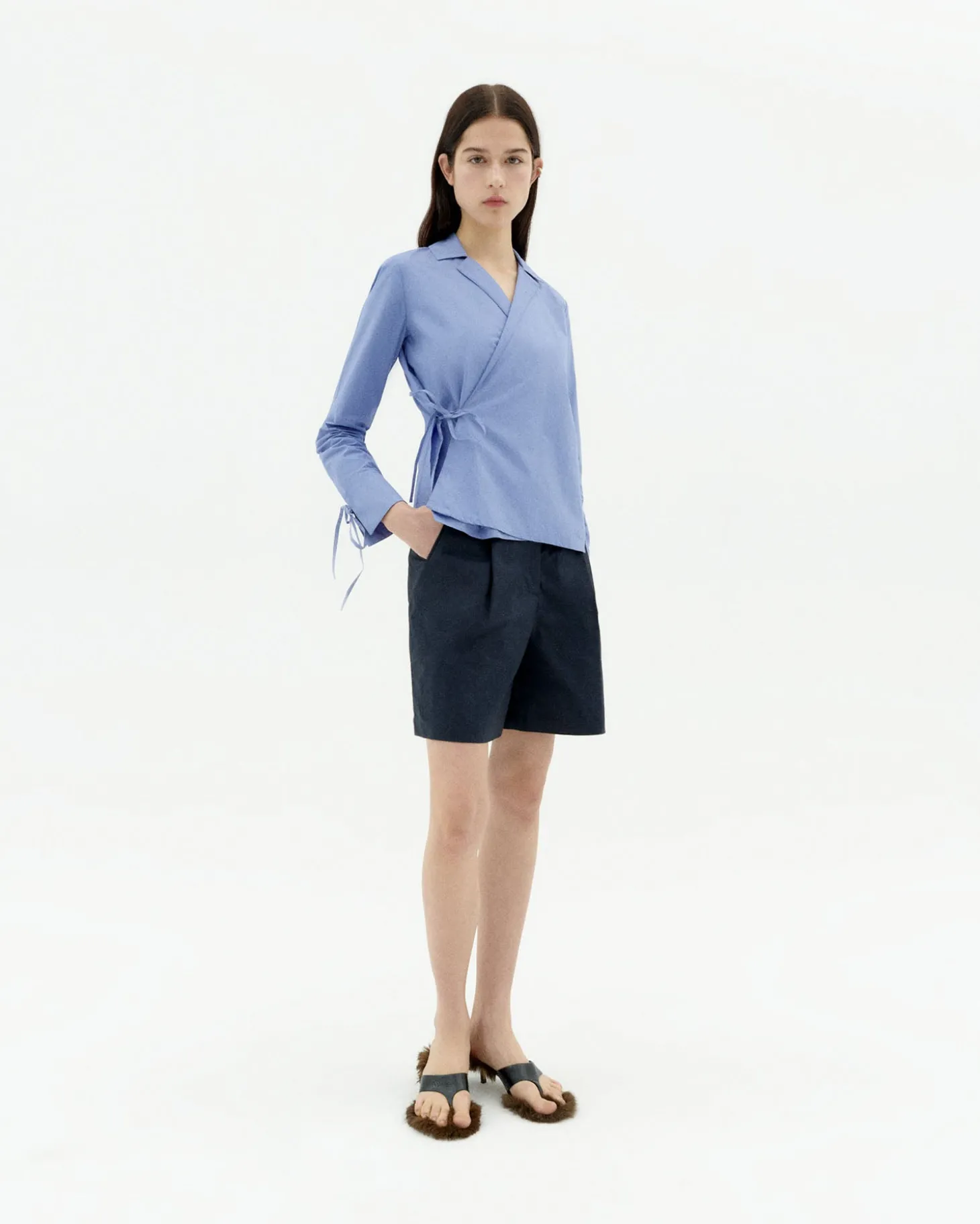 Blouse bleue croisé Lenie