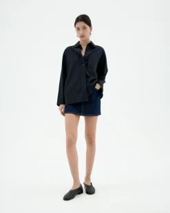 Blouse marine texturisée Marcelle