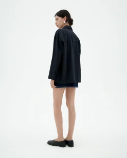 Blouse marine texturisée Marcelle