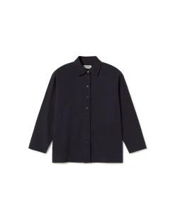 Blouse marine texturisée Marcelle