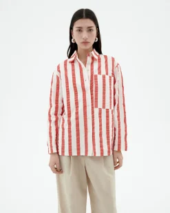 Blouse seersucker à rayures Marcelle
