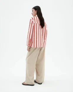 Blouse seersucker à rayures Marcelle