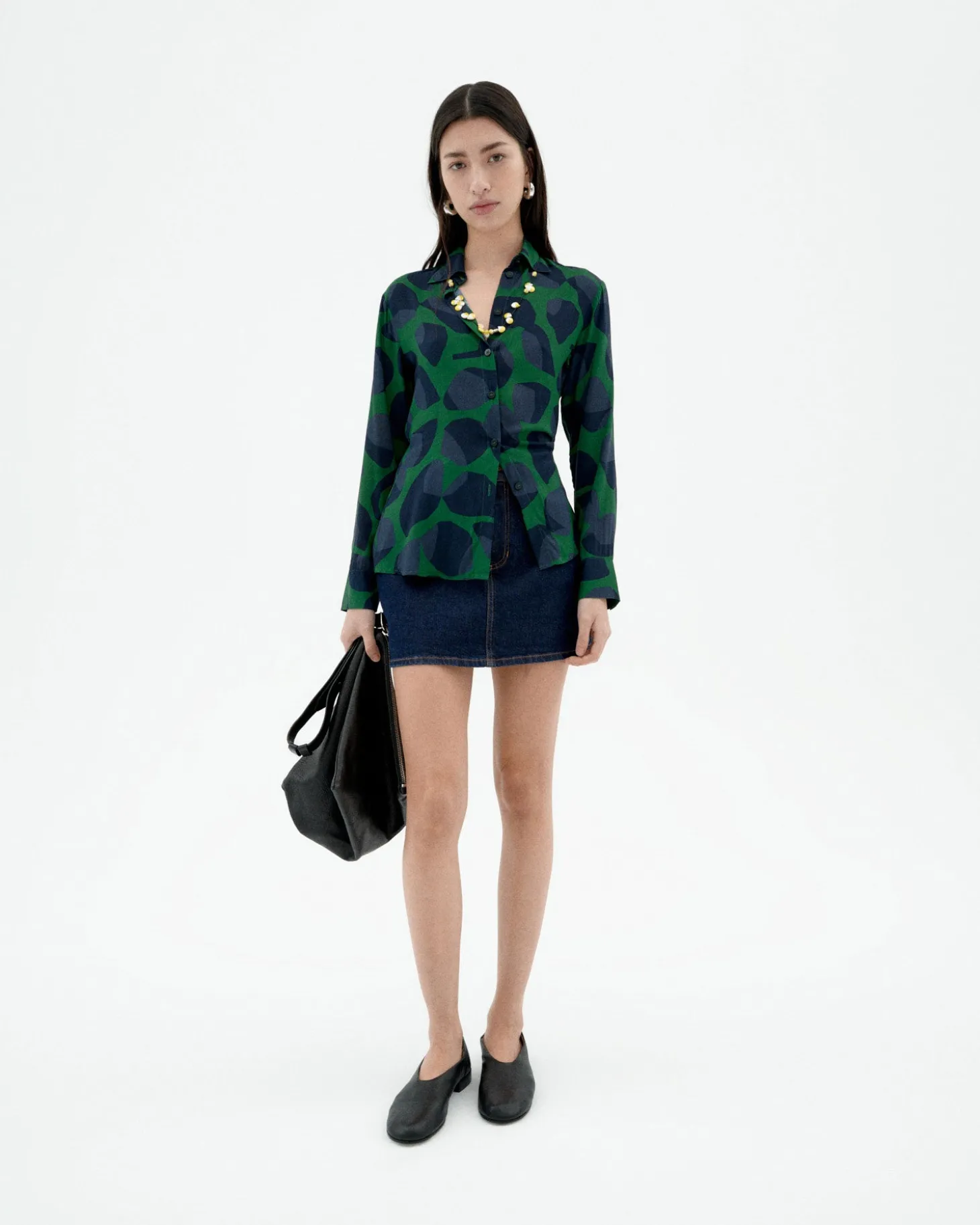 Blouse verte Ecovero leaf Katha