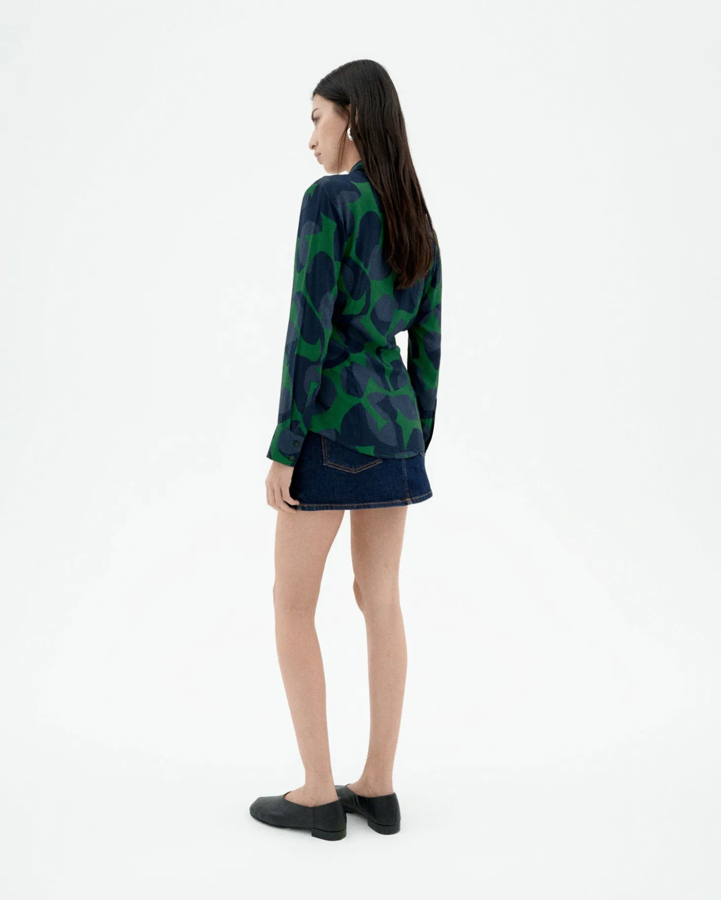 Blouse verte Ecovero leaf Katha