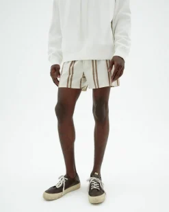 Boxers poplin à rayures marron