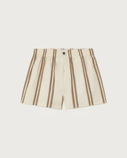 Boxers poplin à rayures marron