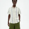Chemise bleue à rayures poplin Tom