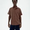 Chemise marron à rayures Tom