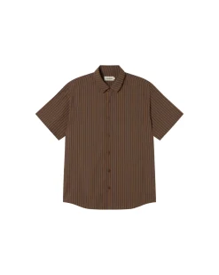 Chemise marron à rayures Tom