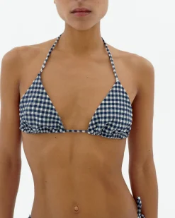 Haut de bikini réglable à carreaux vichy Calabria