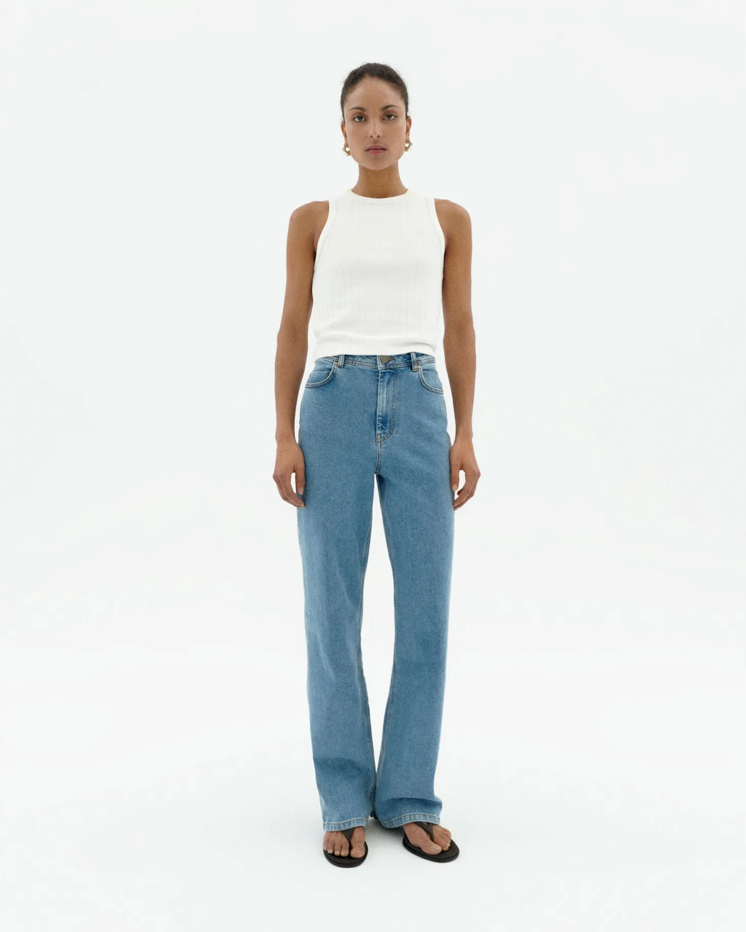 Jean bleu clair taille haute Theresa