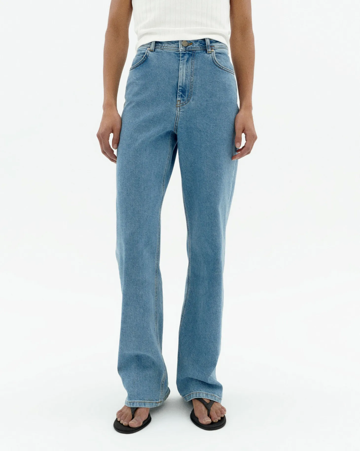 Jean bleu clair taille haute Theresa