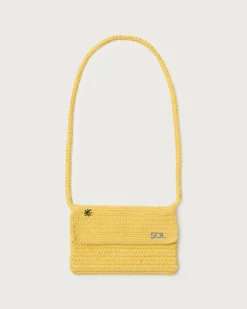 Mini sac jaune crocheté à la main