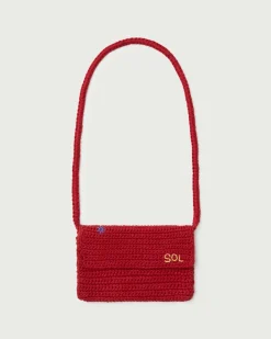 Mini sac rouge crocheté à la main
