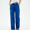Pantalon bleu droit Perle