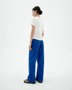 Pantalon bleu droit Perle