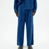 Pantalon bleu loose seersucker Luc