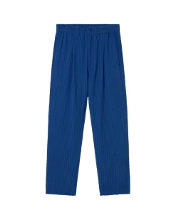 Pantalon bleu loose seersucker Luc