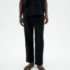 Pantalon noir loose seersucker Luc