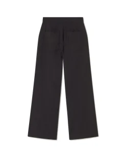 Pantalon noir wide leg seersucker Manolita