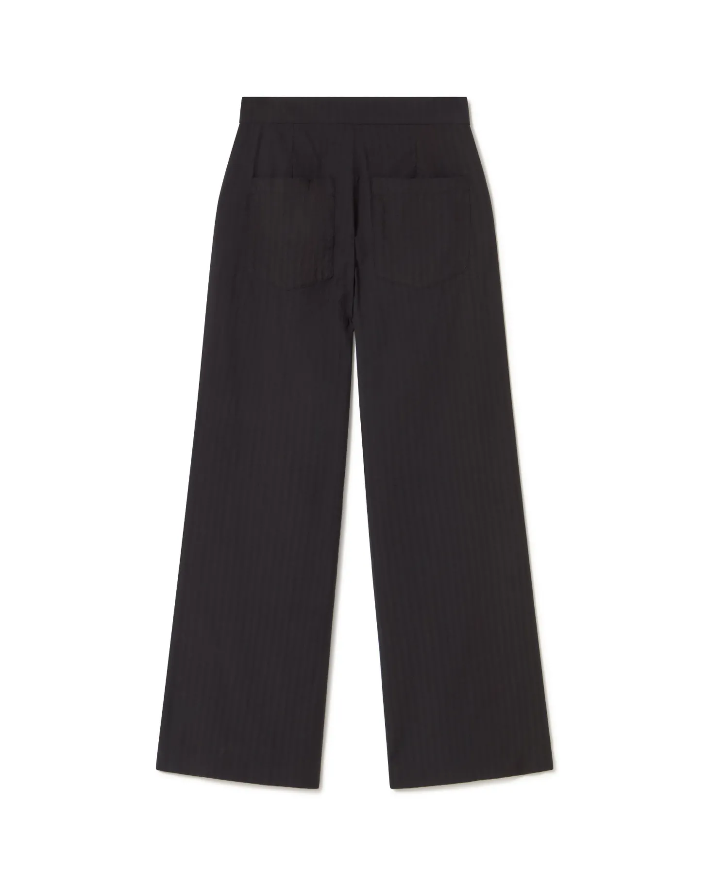 Pantalon noir wide leg seersucker Manolita