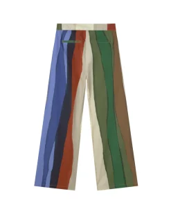 Pantalon taille haute à rayures river Karina