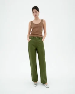 Pantalon vert droit Perle