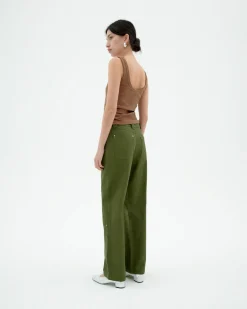 Pantalon vert droit Perle