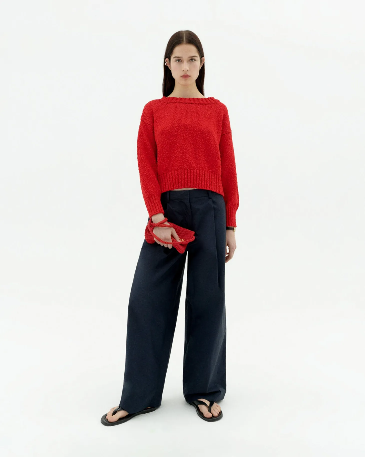 Pull rouge texturé Clara