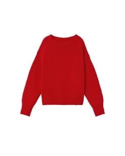 Pull rouge texturé Clara