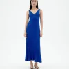 Robe longue bleue en maille Ecovero Sade