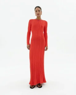 Robe longue en maille dos ouvert Riko