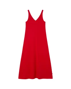Robe longue rouge bretelles Sade