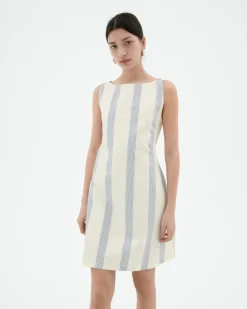 Robe poplin à rayures nœud Cecile