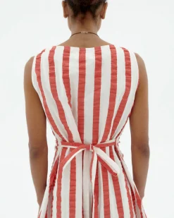 Robe seersucker à rayures nœud Cecile
