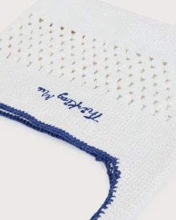 Sac blanc crocheté à la main