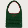 Sac vert crocheté à la main