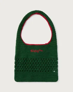 Sac vert crocheté à la main