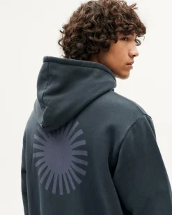 Sweat À Capuche graphite Simon soleil bleu au dos