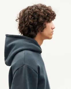 Sweat À Capuche graphite Simon soleil bleu au dos