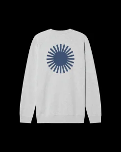 Sweat gris soleil bleu au dos