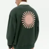 Sweat vert Leon soleil coral au dos