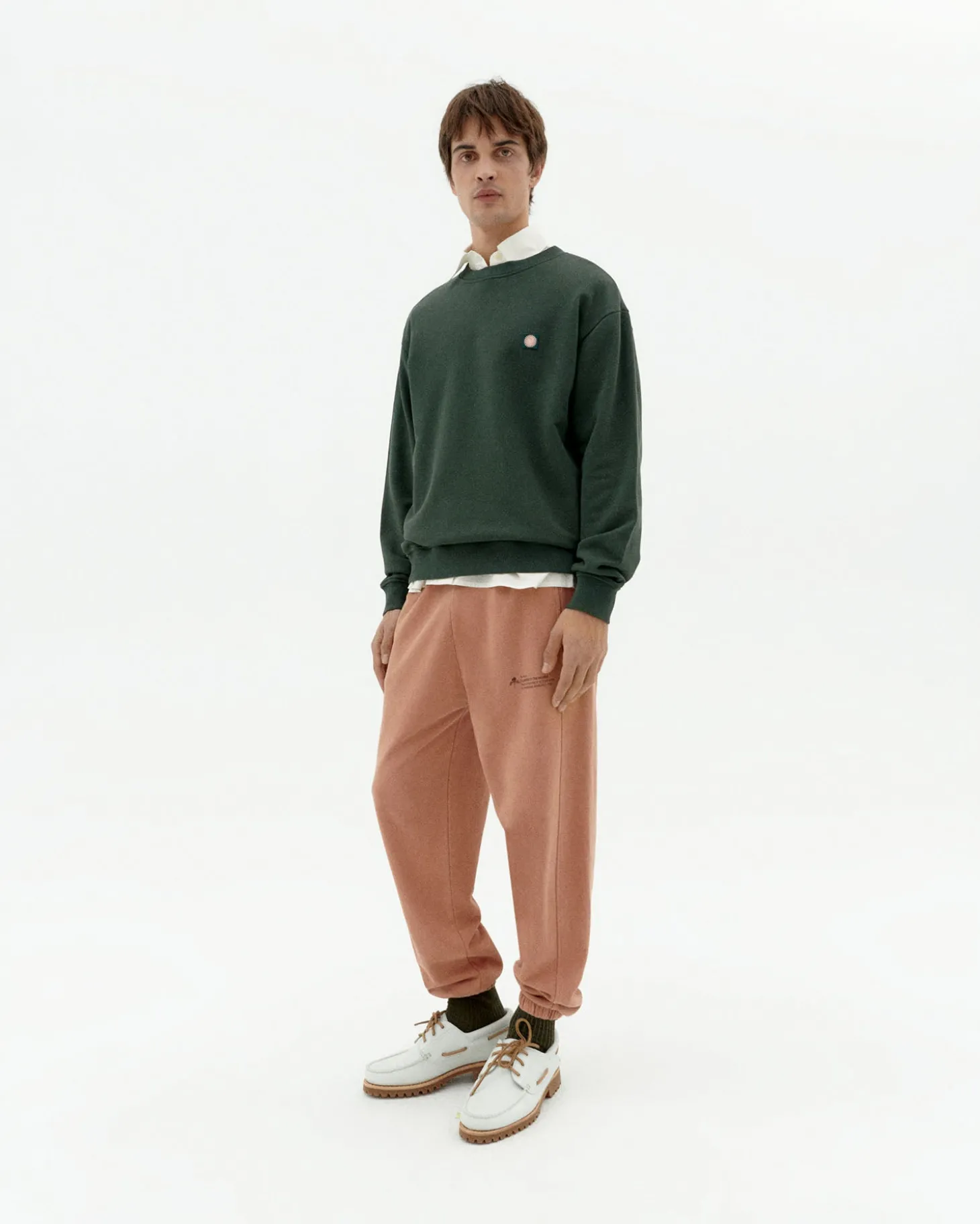 Sweat vert Leon soleil coral au dos