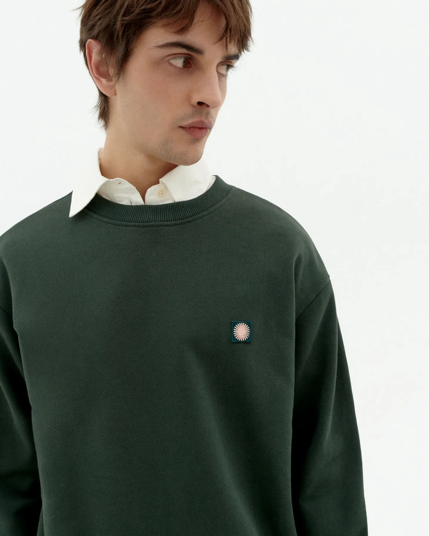 Sweat vert Leon soleil coral au dos