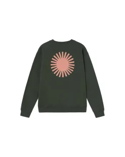 Sweat vert Leon soleil coral au dos