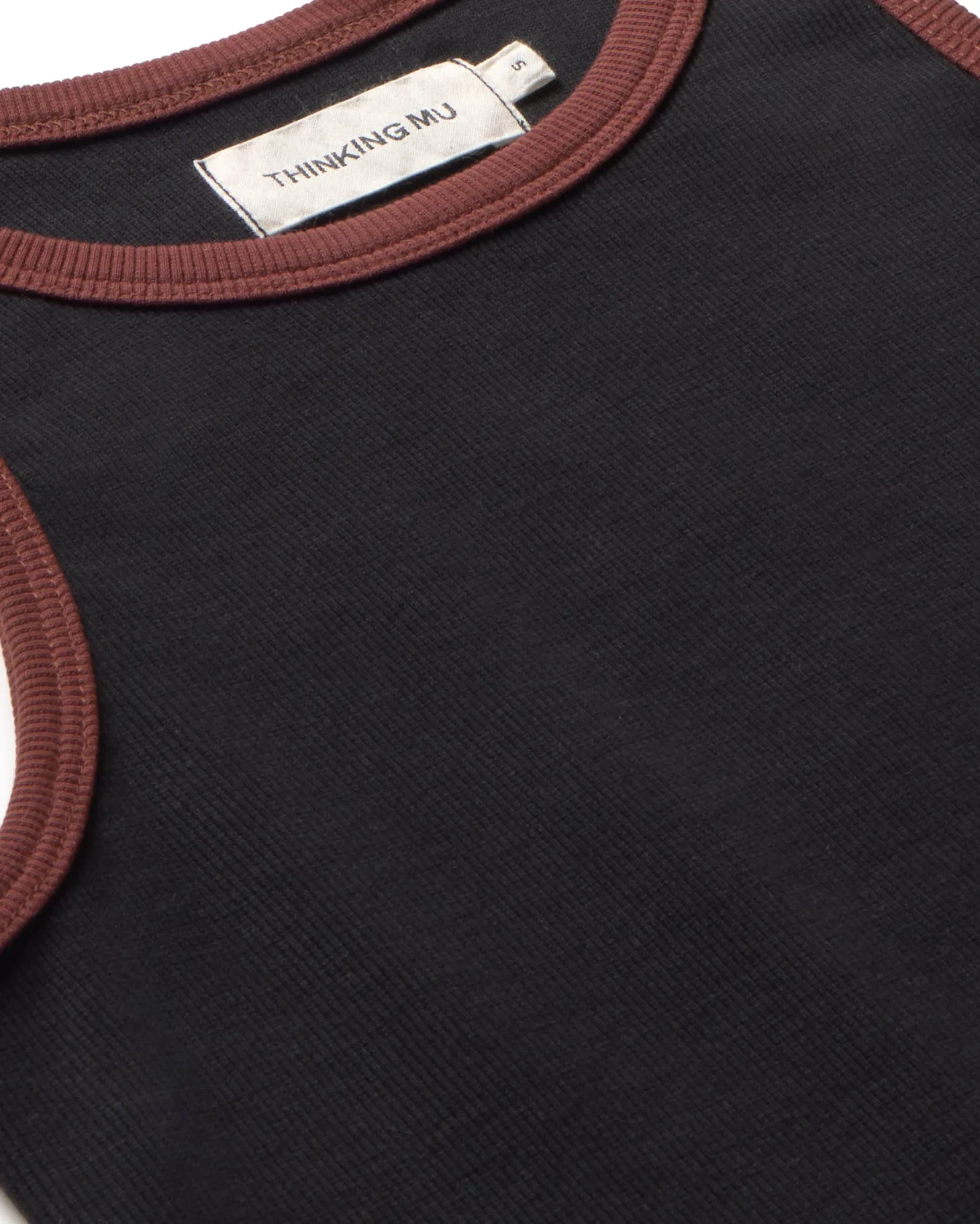 Top Halter noir contraste marron Harriet