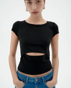 Top noir ouverture Faye
