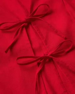 Top rouge à nœuds Elise