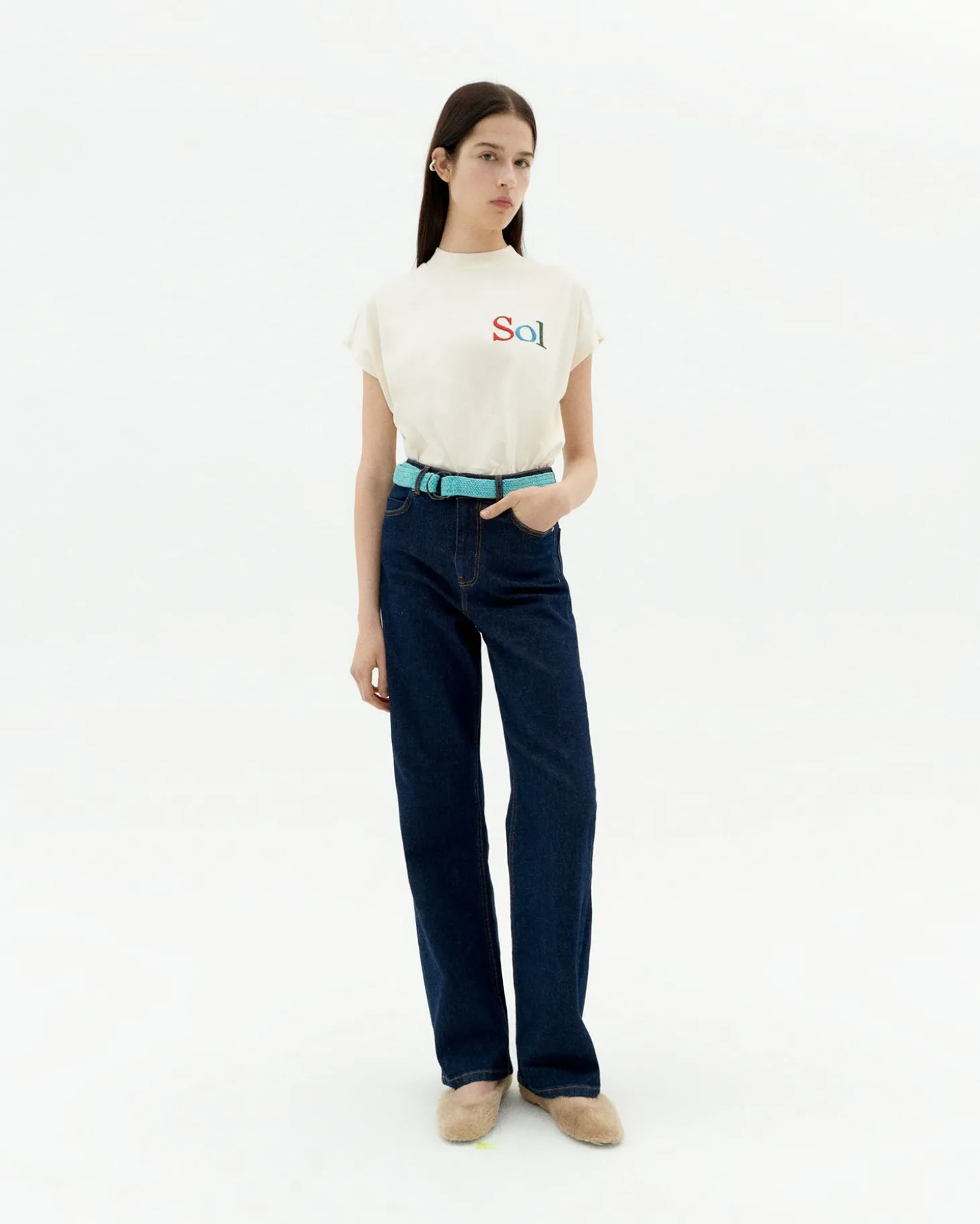T-shirt blanc brodée sol type Volta